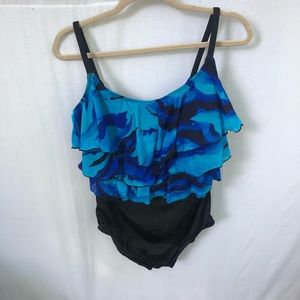Blue and Black Longitude Swimsuit NWT